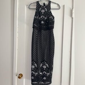 ASOS Black Lace Midi Dress